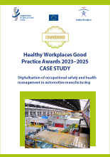 Cover of the case study: Spain: Digitalisation of occupational safety and health management in automotive manufacturing