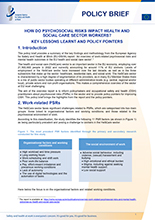Cover of Psychosocial risks' impact on health and social care sector workers policy brief