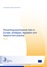 Cover of Preventing psychosocial risks in Europe: strategies, legislation and lessons from practice
