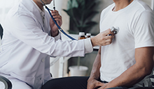 Worker having a medical checkup