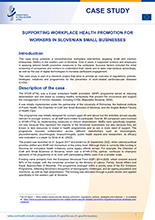 Cover of Supporting workplace health promotion for workers in Slovenian small businesses