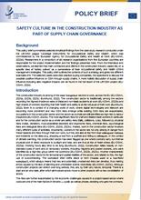 Safety culture in the construction industry as part of supply chain governance