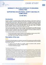 Germany's Tele-OSH approach to ensuring consulting: supporting occupational safety and health compliance (Case DE1)