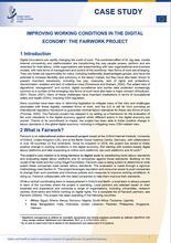 Cover of the case study Improving working conditions in the digital economy: the Fairwork Project 