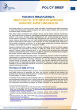 Cover of the policy brief Towards transparency: smart digital systems for improving workers’ safety and health 