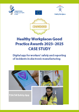 Cover of the case study: Ireland: Digital app for workers’ safety and reporting of incidents in electronic manufacturing