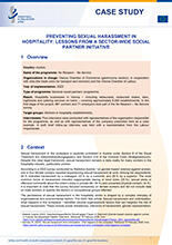 Cover of Preventing sexual harassment in hospitality: lessons from a sector-wide social partner initiative