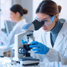 Researchers working in the clinical laboratory