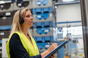 Female factory supervisor