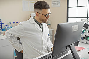 Healthcare worker with musculoskeletal pain