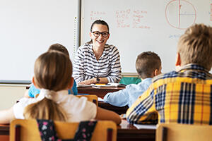 Female teacher in a primary school