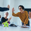 Colleagues giving each other high five