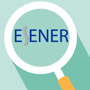 ESENER logo over magnifying glass