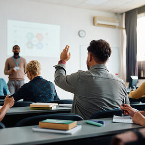 Workers attending a course