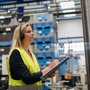 Female factory supervisor
