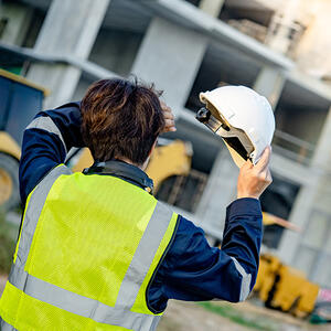 Worker suffering from heat stress