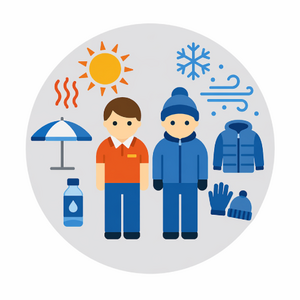 OiRA icon featuring heat and cold prevention